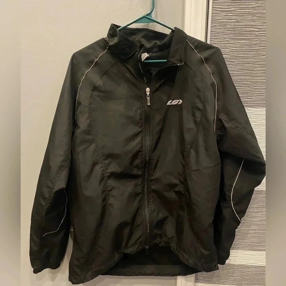 Louis Garneau Women’s Cycling Jacket Black XL Full Zip Windbreaker